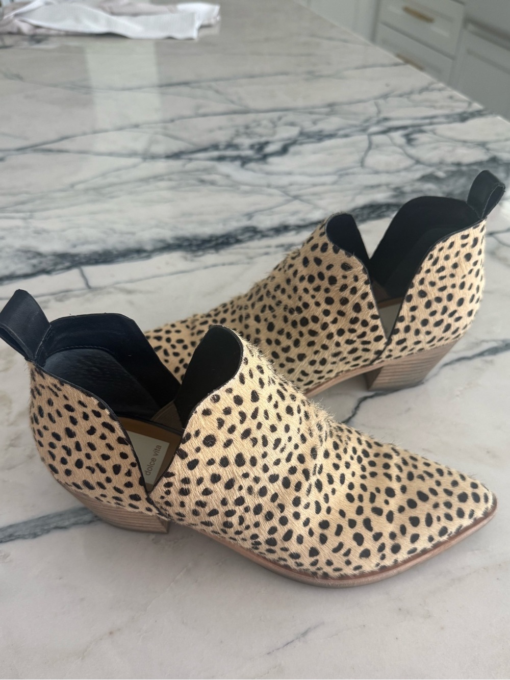 Dolce Vita Leopard calf hair Ankle Booties size 7.5